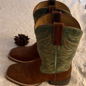 Ariat Brown and Green Cowboy Boots